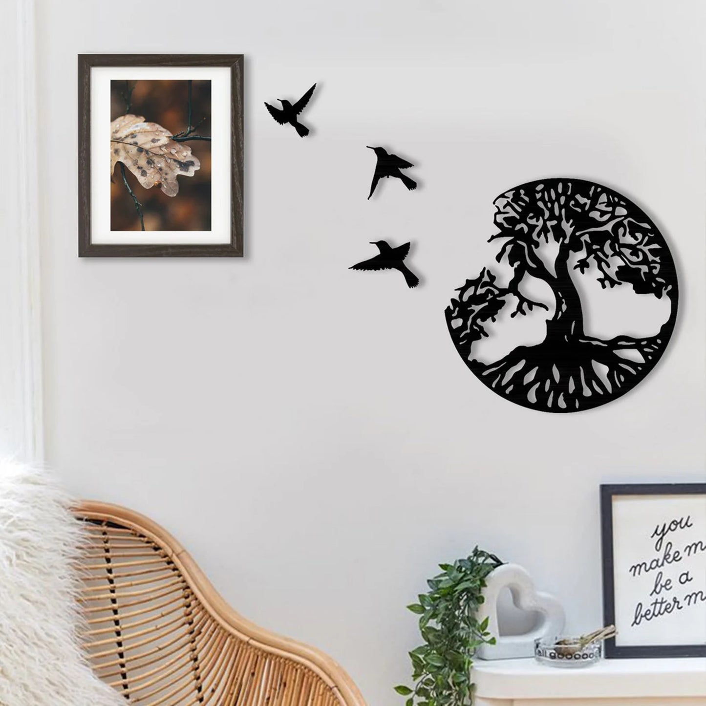 Tree Of Life & Birds Wood Wall Decoration