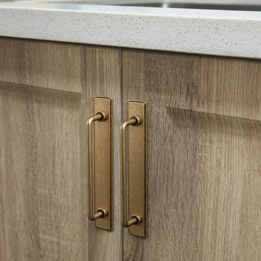 Brass Handle with Backboard Vintage Cover Up