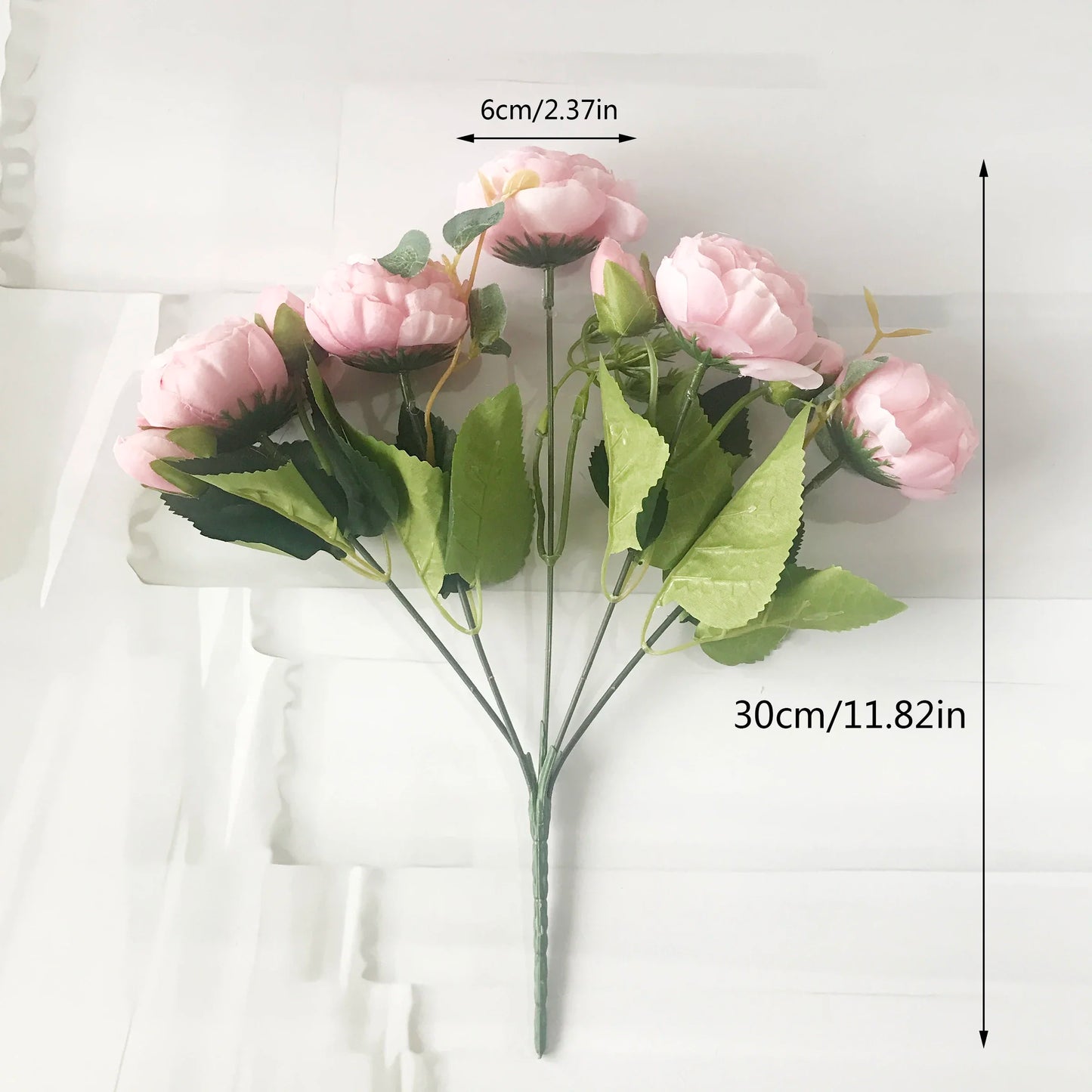 30cm Rose Pink Silk Peony Artificial Flowers Bouquet