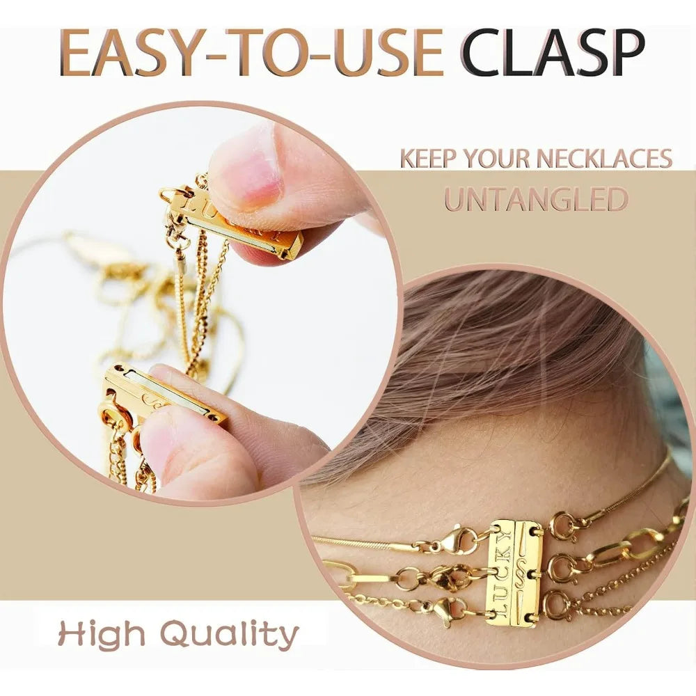 Necklace Layering Clasp 18K Gold and Silver Plated