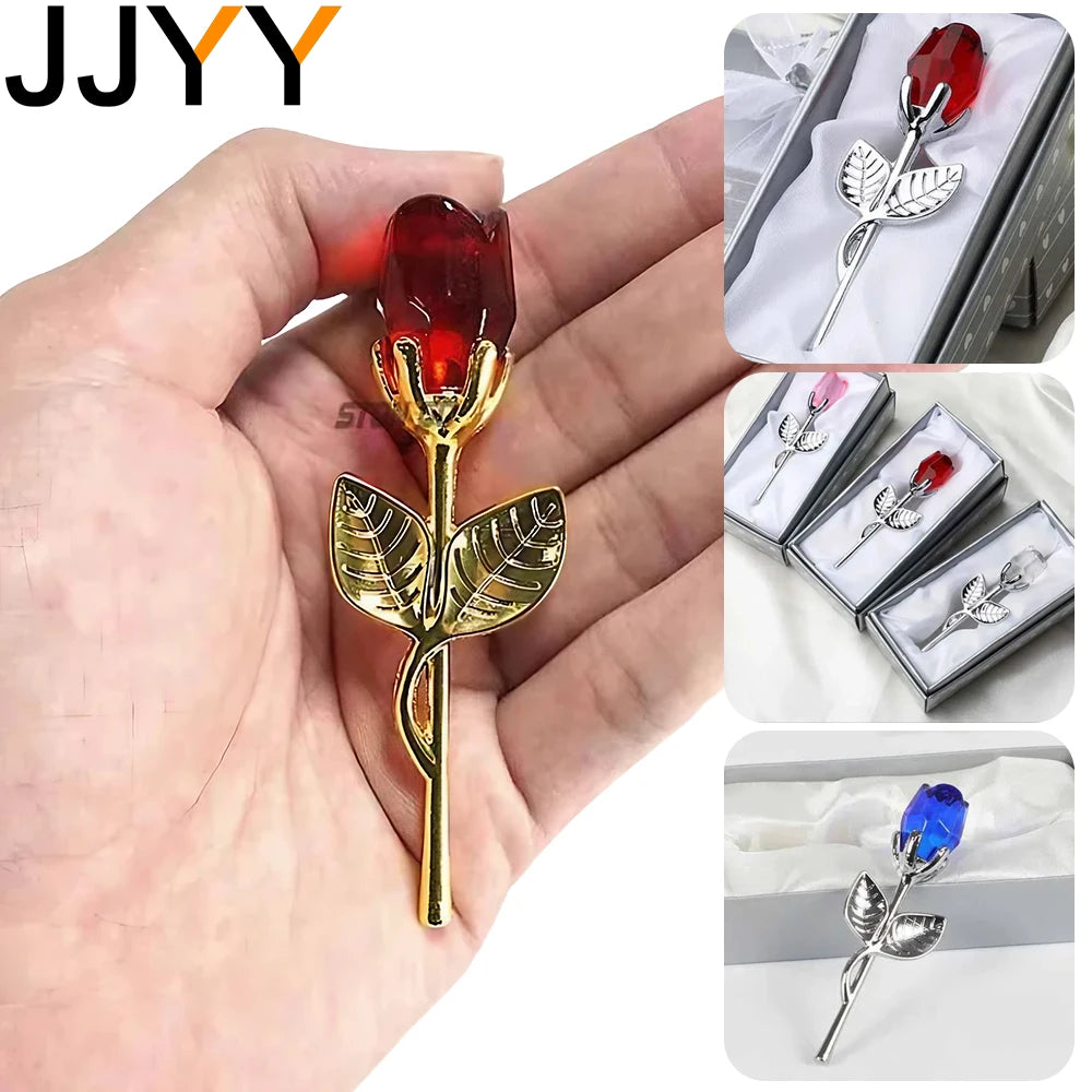 JJYY Glass Crystal Rose Valentine's Day Gift