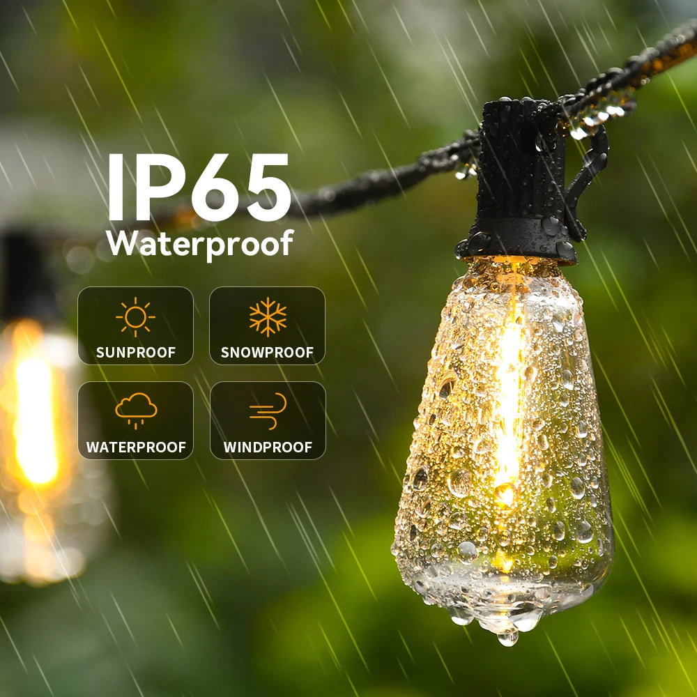 LED String Light 50FT 100FT Festoon Outdoor Light