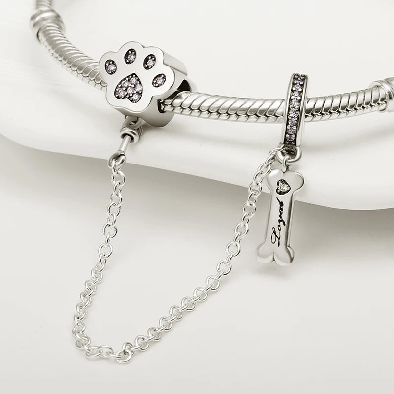 925 Sterling Safety Chain  Fit Pandora Bracelets