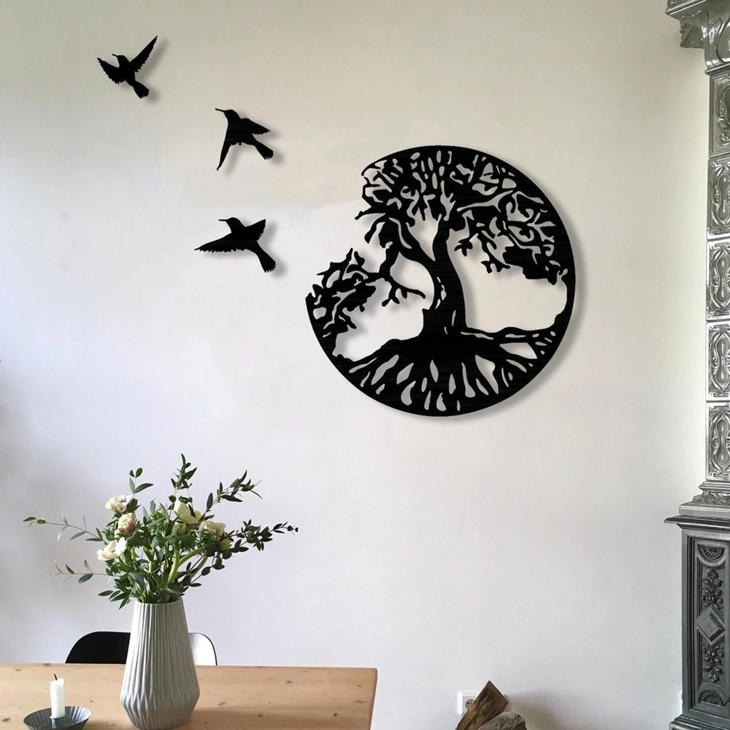 Tree Of Life & Birds Wood Wall Decoration