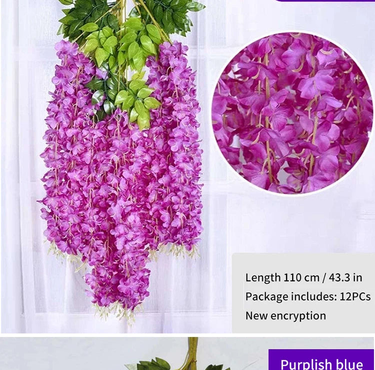 Artificial Wisteria Hanging Garland,  String Flower, Wedding Party