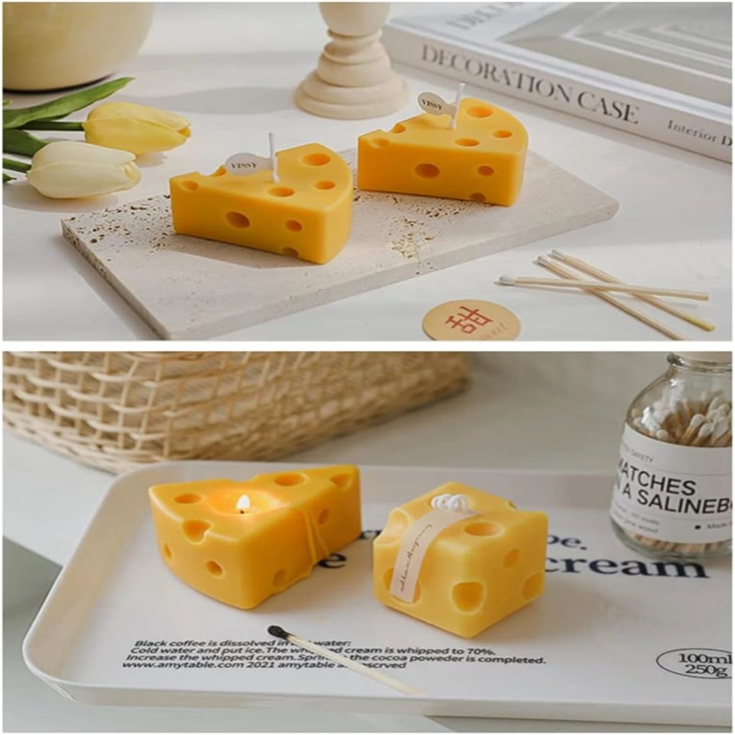 2-Pack Cheese Shaped Scented Soy Wax Candle