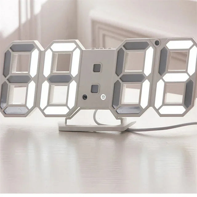 LED Digital Wall Clock/Alarm Clock 3 levels Brightness