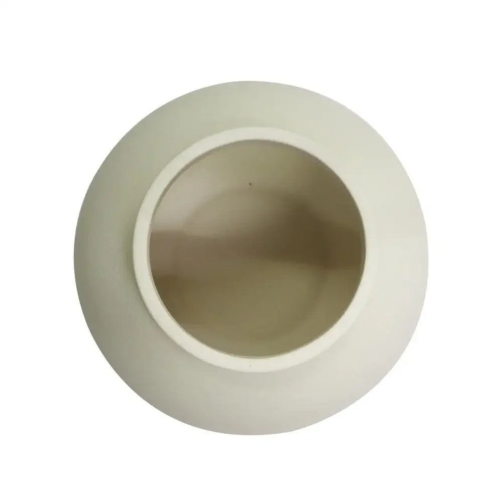 Matte Ceramic Vase Round Cream White