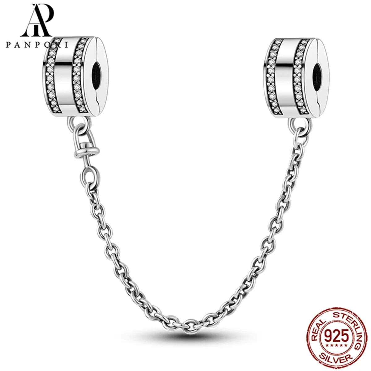 925 Sterling Safety Chain  Fit Pandora Bracelets