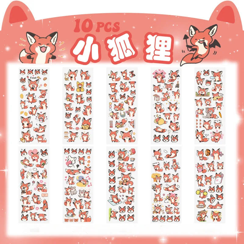 10pcs/Pack Cartoon Patterns Decorative Stickers