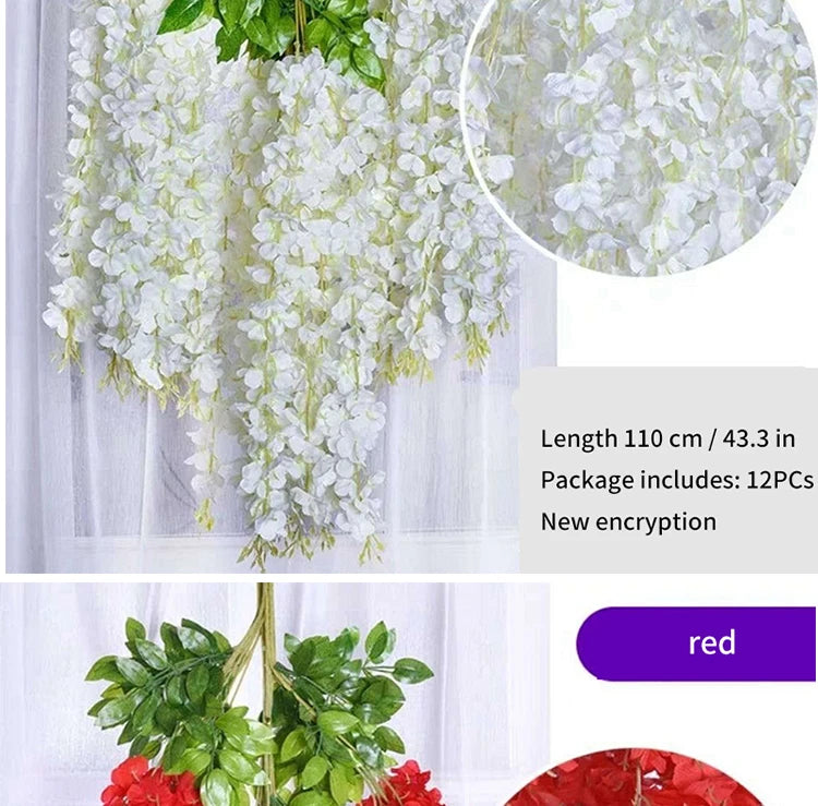 Artificial Wisteria Hanging Garland,  String Flower, Wedding Party