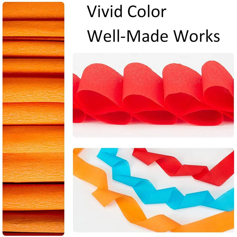 12Pcs/Rolls Crepe Paper in 12 Colors 82ft