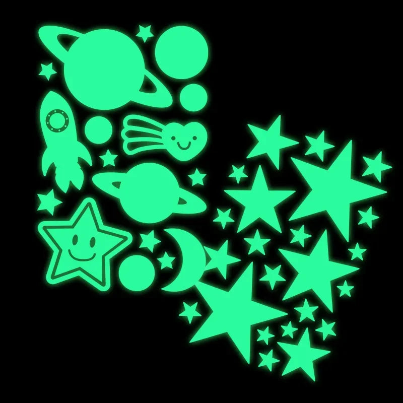 3D Bubble Luminous Stars, Moon Dots, Glow in the dark