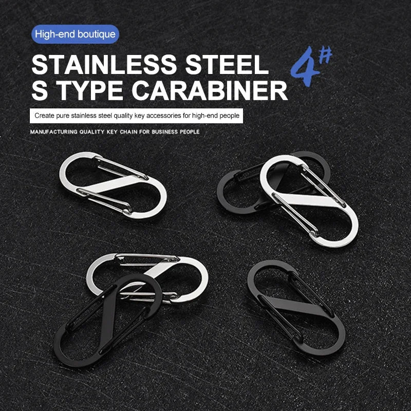 5Pcs S Type Stainless Steel Carabiner