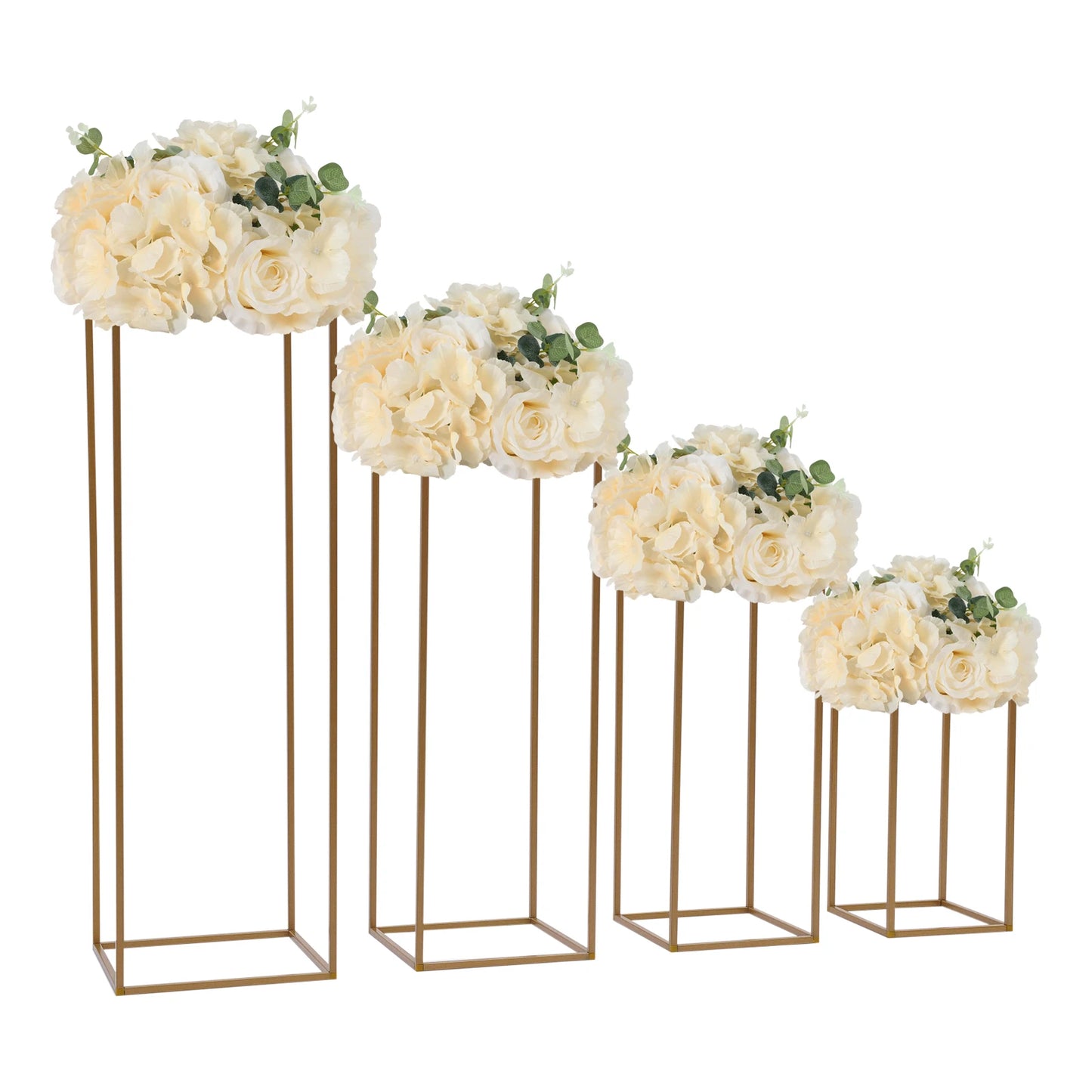 4Pcs Tall Gold Wedding/Home Backdrop Flower Vase Stand