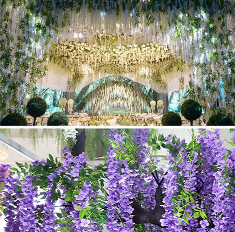 Artificial Wisteria Hanging Garland,  String Flower, Wedding Party