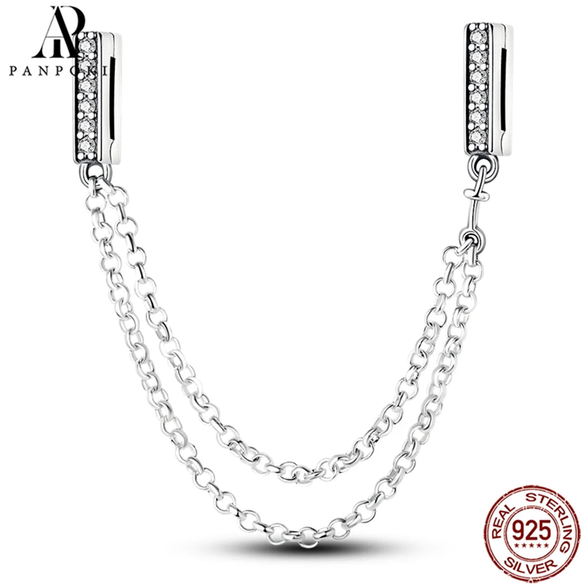 925 Sterling Safety Chain  Fit Pandora Bracelets