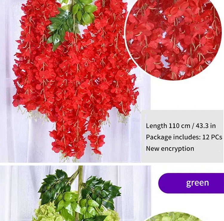 Artificial Wisteria Hanging Garland,  String Flower, Wedding Party