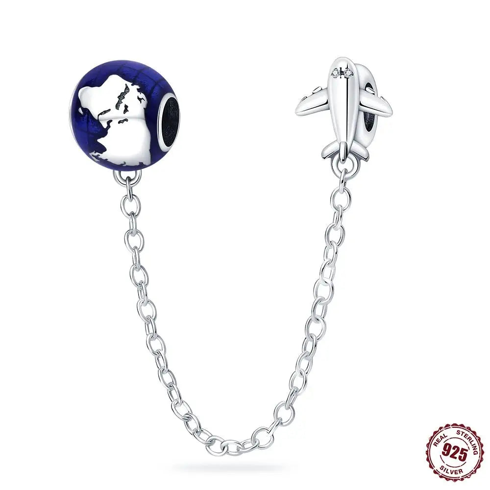 925 Sterling Safety Chain  Fit Pandora Bracelets
