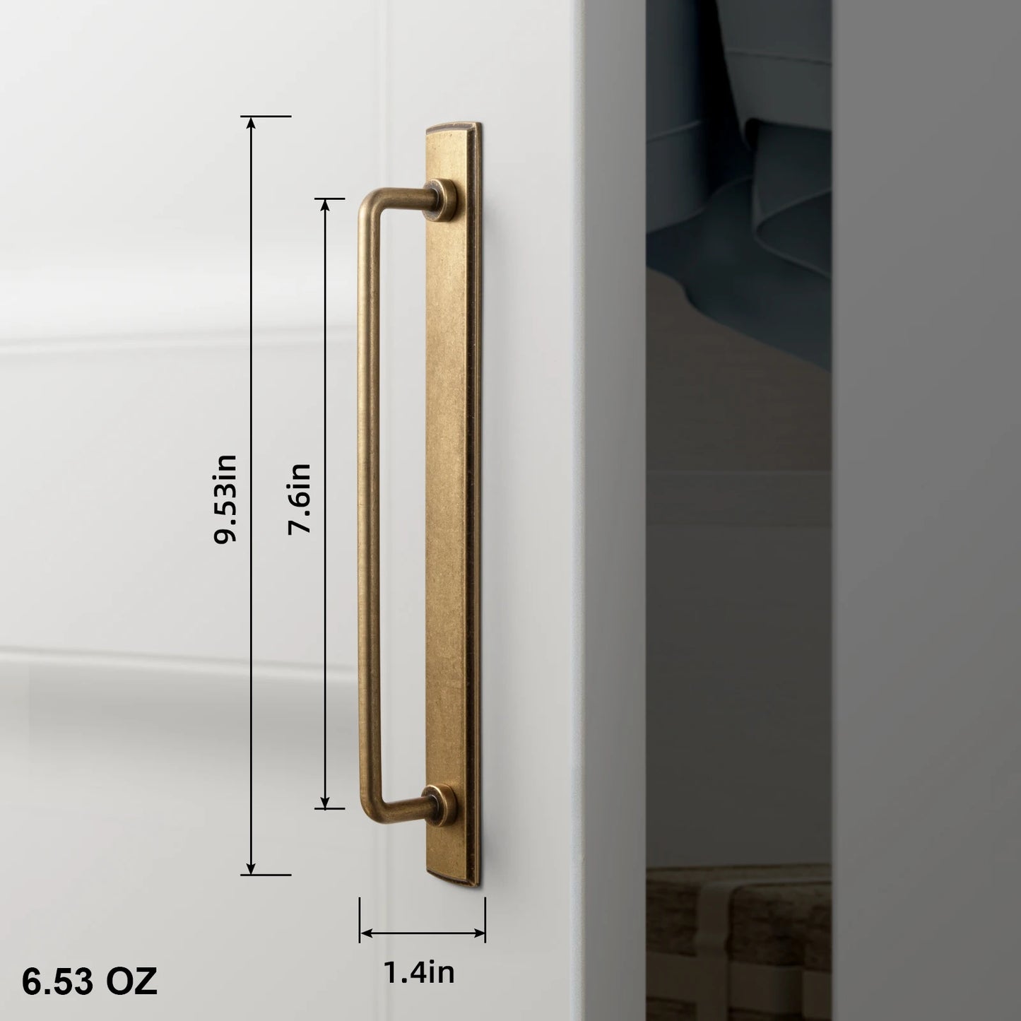 Brass Handle with Backboard Vintage Cover Up