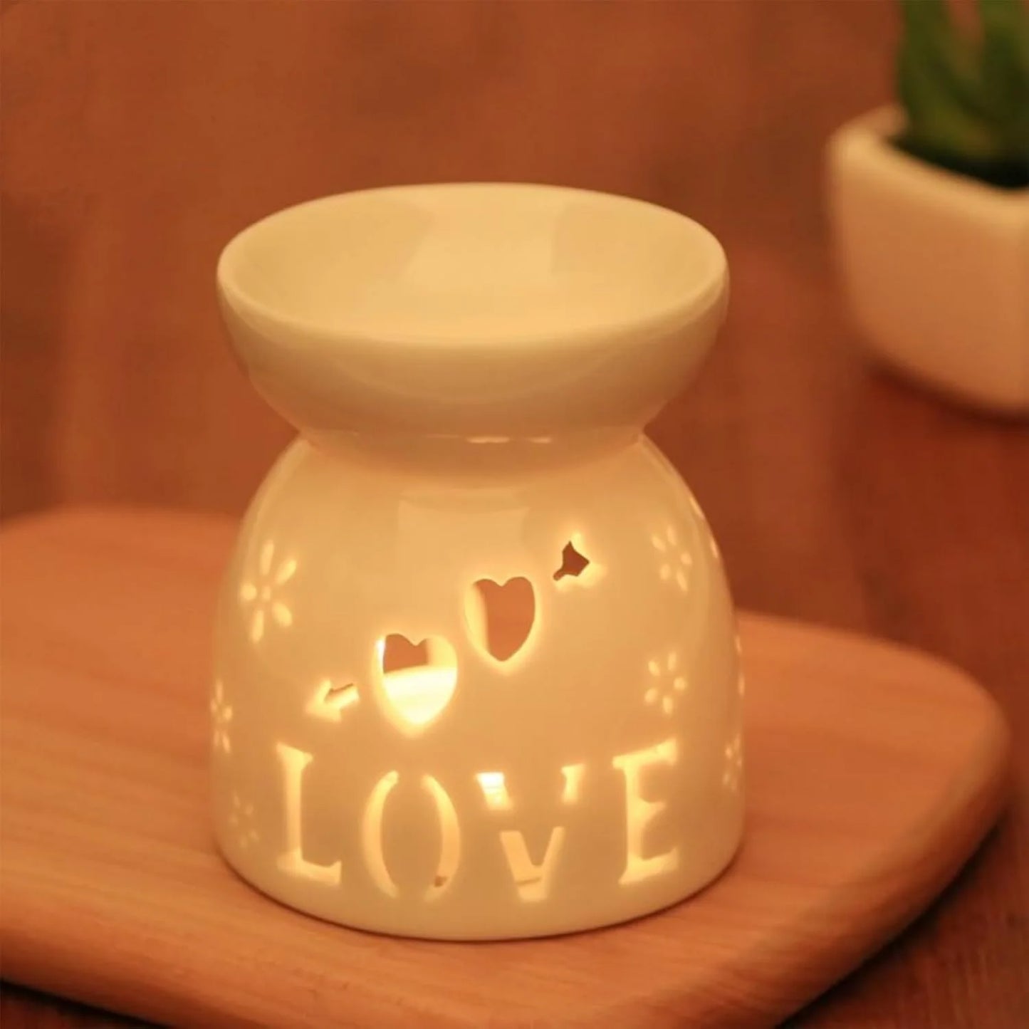 Essential Oil Burner, Ceramic Wax Warmer, Candle Holder for  Relaxation