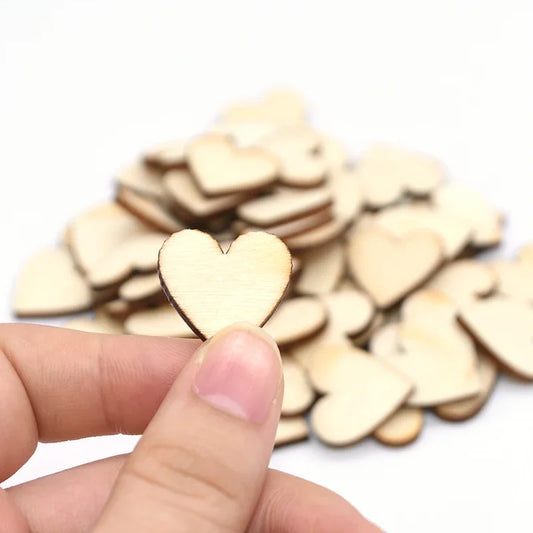 Wooden Mini Love Heart/Star/Round Shape Ornaments/Others