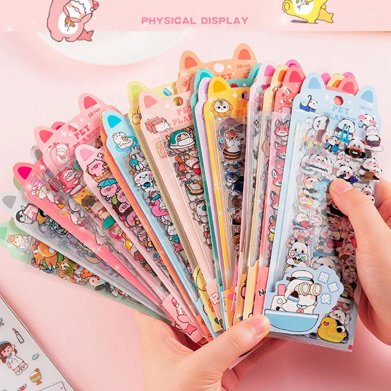 10pcs/Pack Cartoon Patterns Decorative Stickers