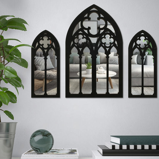 3pcs Gothic Mirrors Arched Wall Decor