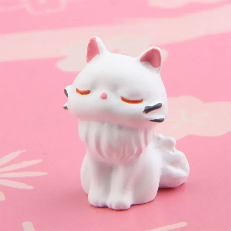 Cartoon Black/ White Cat Figurines Decoration