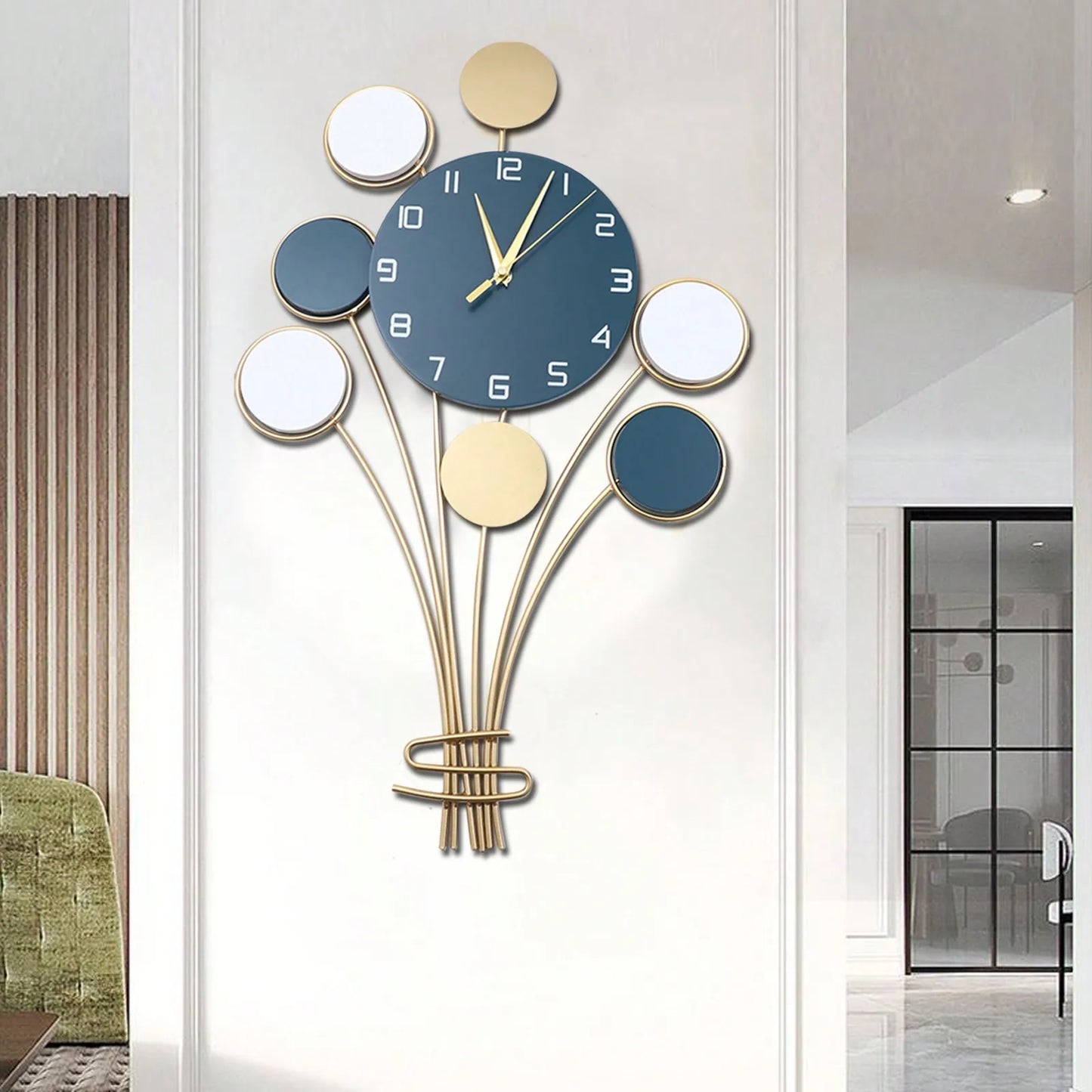 Large Hot Air Balloon Style Wall Clock, Battery Operated Silent