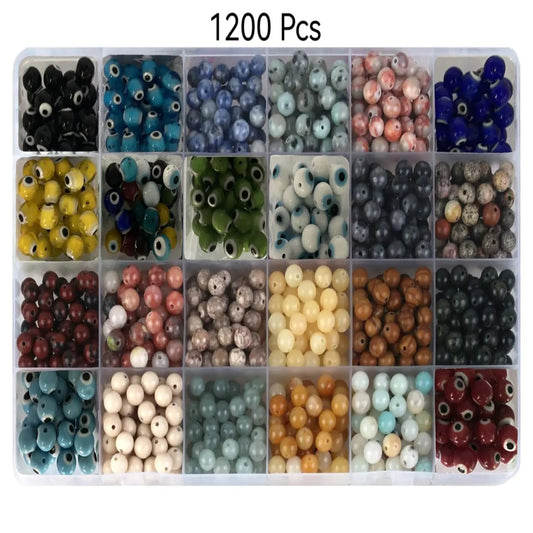 1200 Pcs 8mm Natural Stone Bead DIY Jewelry Making Kit