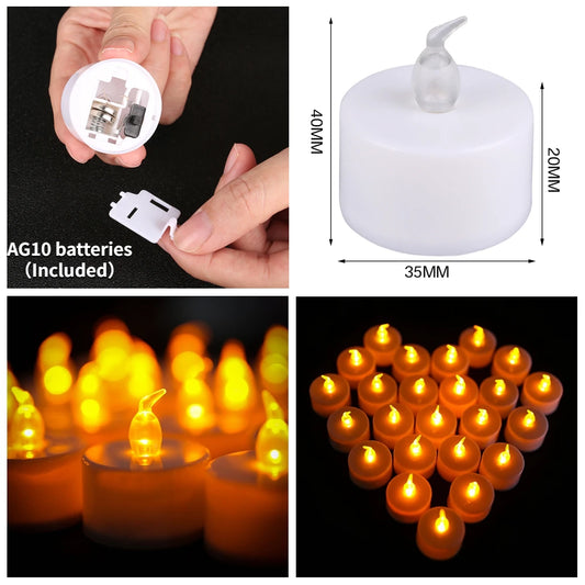 12/24Pack Flameless Flickering LED Tea Lights Candles