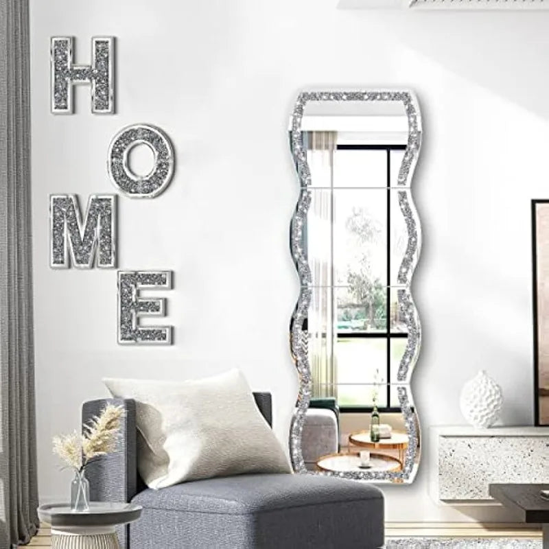 Full Length Wall Mirror, Wave Pattern