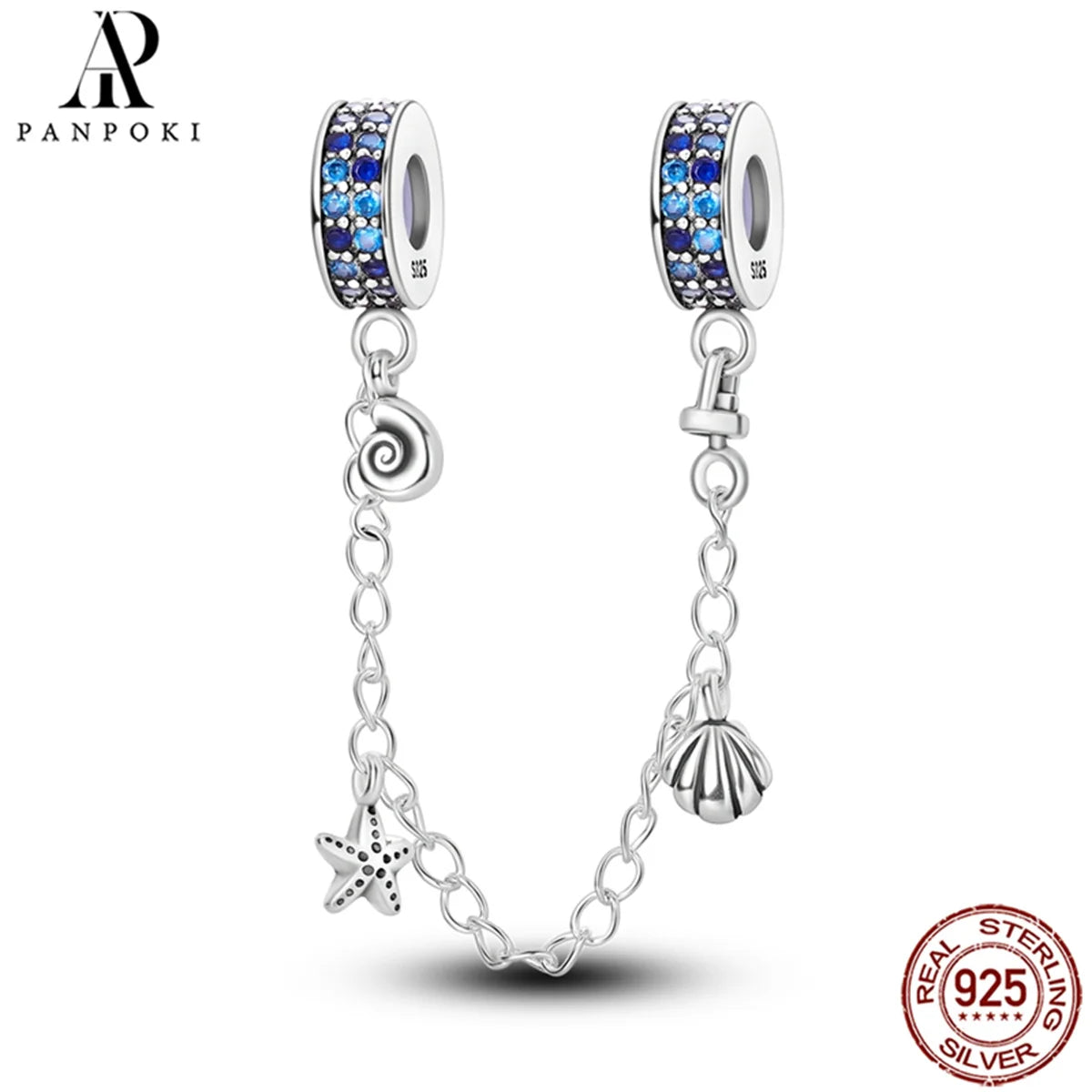 925 Sterling Safety Chain  Fit Pandora Bracelets