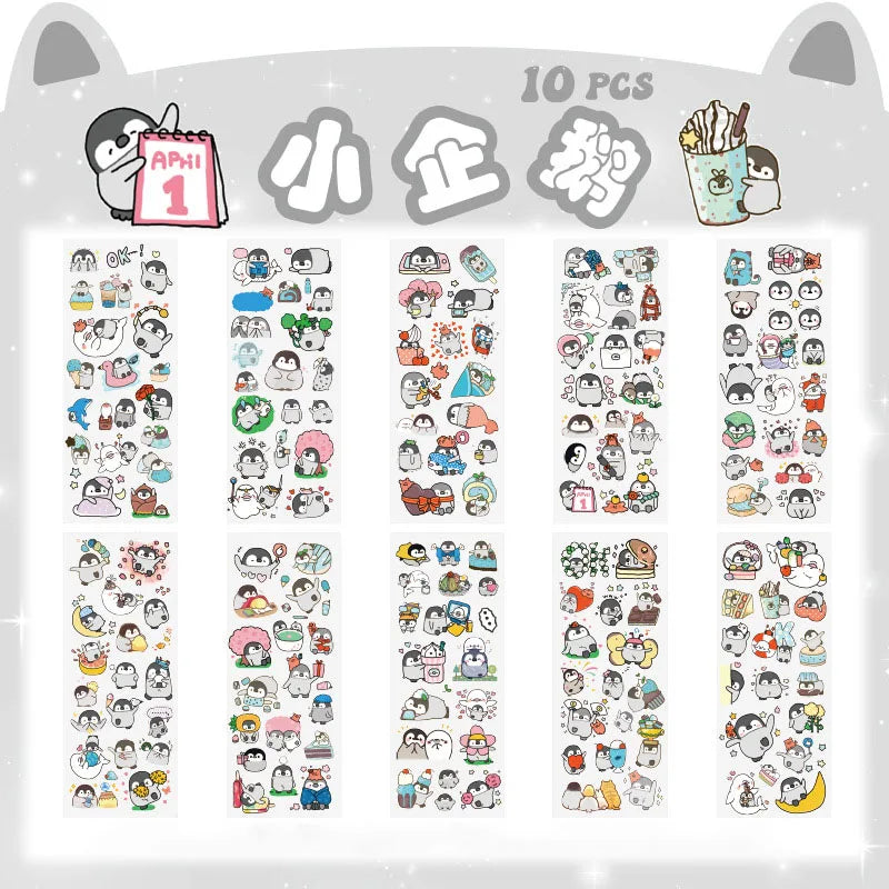 10pcs/Pack Cartoon Patterns Decorative Stickers