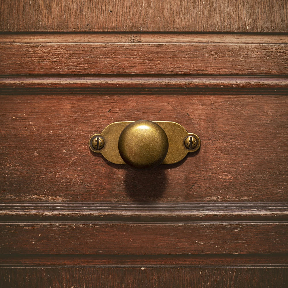 Brass Handle with Backboard Vintage Cover Up