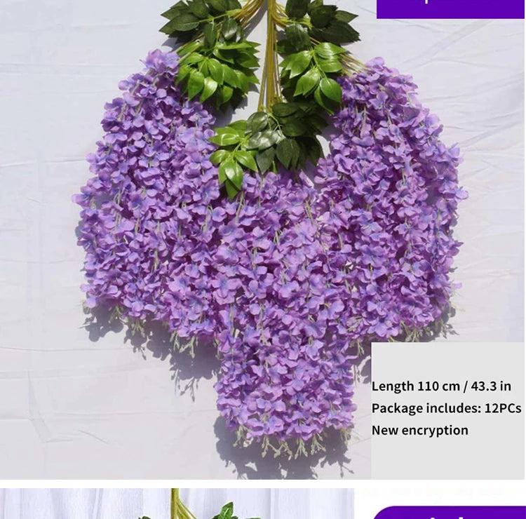 Artificial Wisteria Hanging Garland,  String Flower, Wedding Party