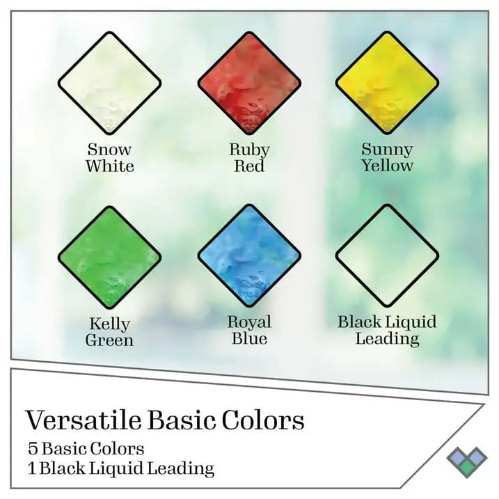 Basic Stained Glass Kit, 6 Piece Glass Paint Set