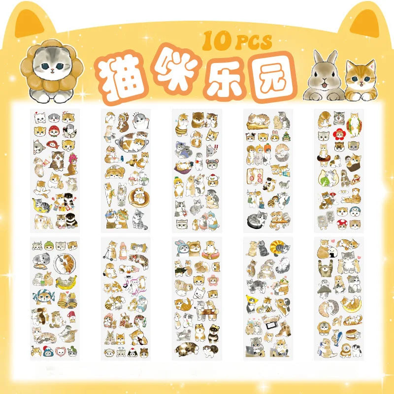 10pcs/Pack Cartoon Patterns Decorative Stickers