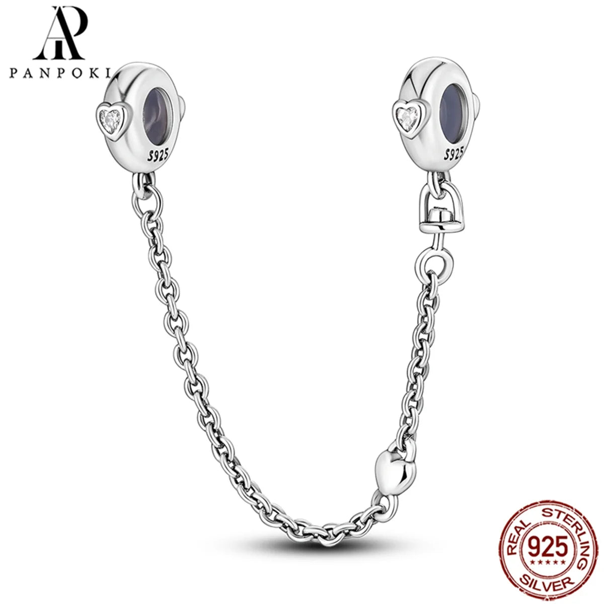 925 Sterling Safety Chain  Fit Pandora Bracelets