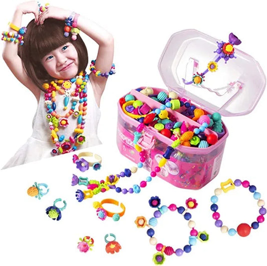 Jewelry DIY Set Beaded Toy Necklace, Bracelet, Ring,