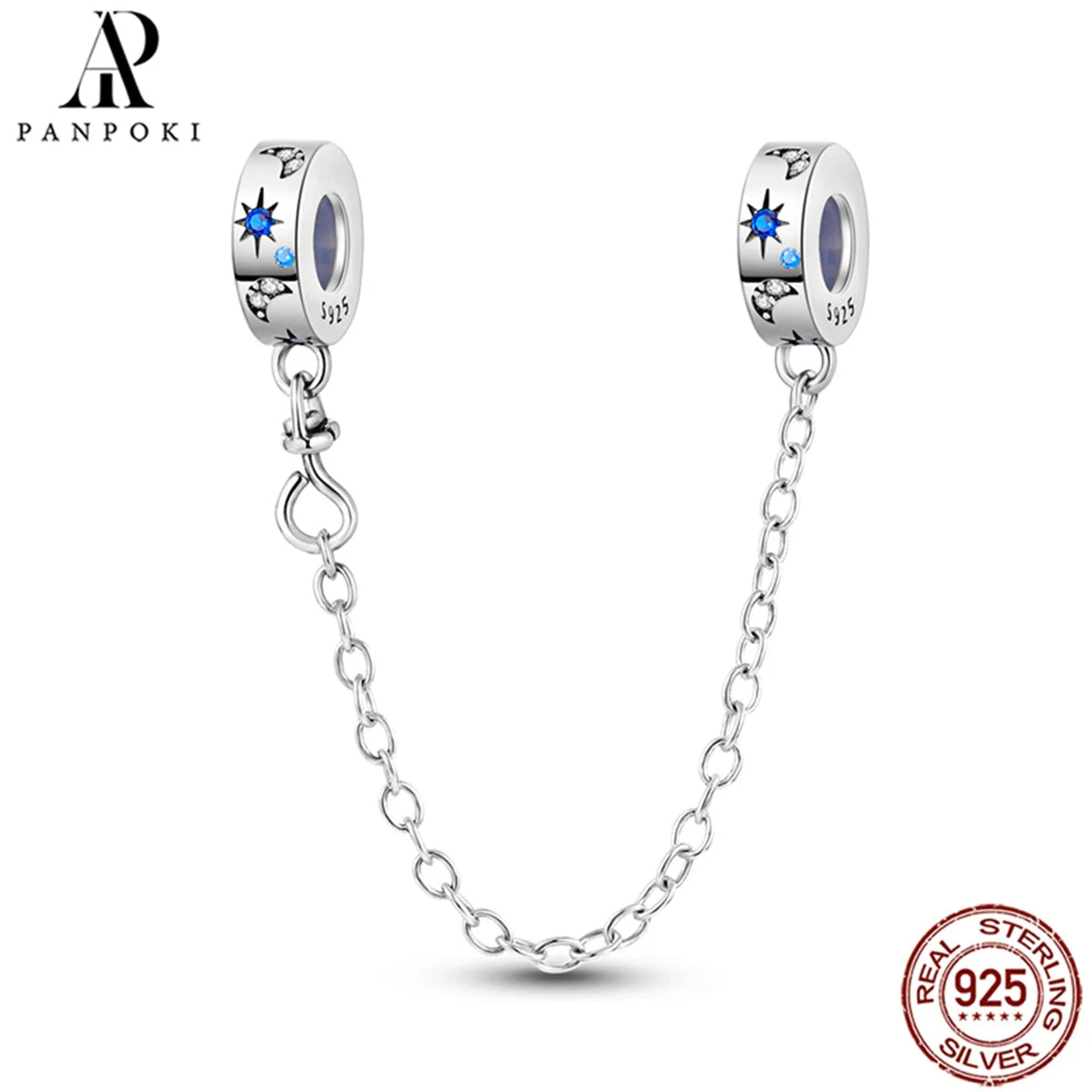 925 Sterling Safety Chain  Fit Pandora Bracelets