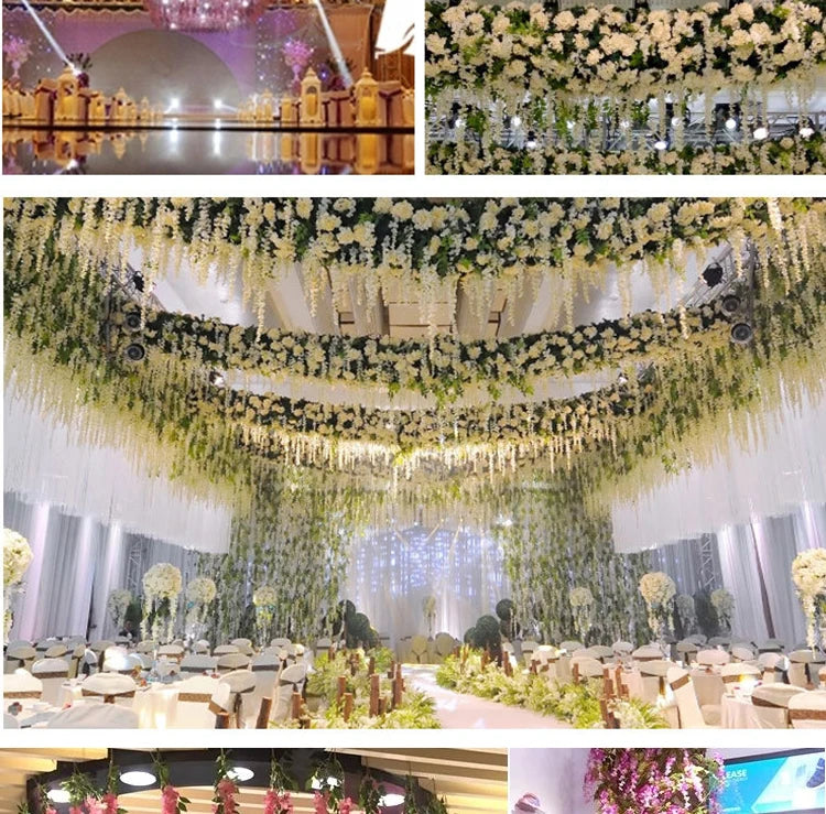 Artificial Wisteria Hanging Garland,  String Flower, Wedding Party