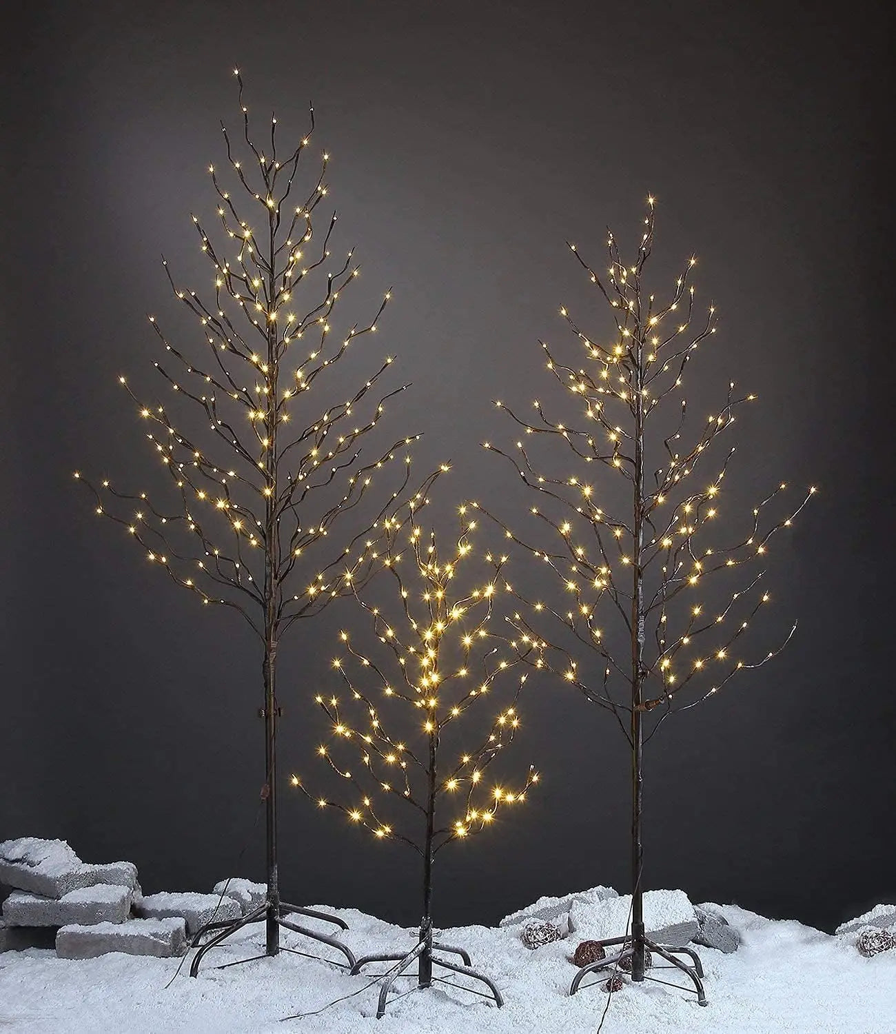 Decorative & Beautiful Set of 3 LED Star Light Trees