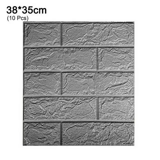 3D Brick Wall Stickers, Self-Adhesive Waterproof Stone