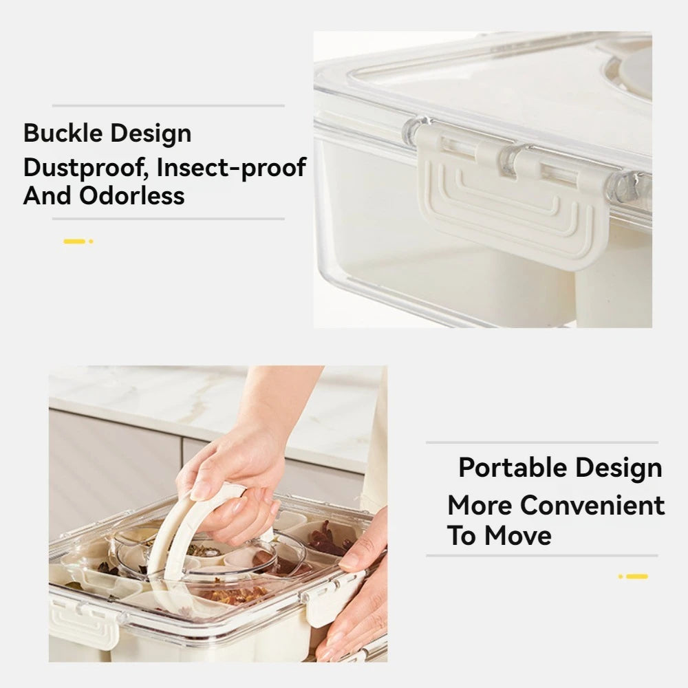 Divided Snackle Box, with Lid and Handle
