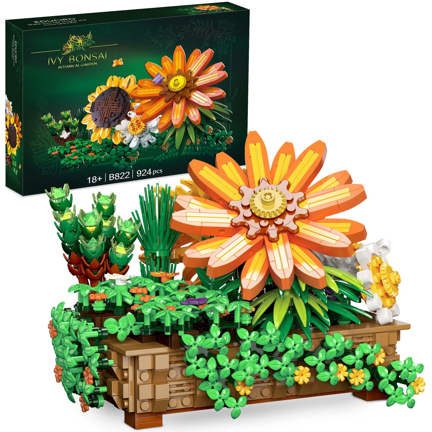 Flower Botanical Bonsai Building Set - 924pcs, Adults and Kids