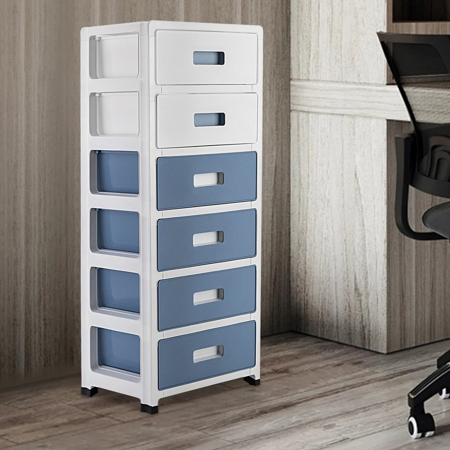 Plastic 6 Drawer Organizer w/Rollers