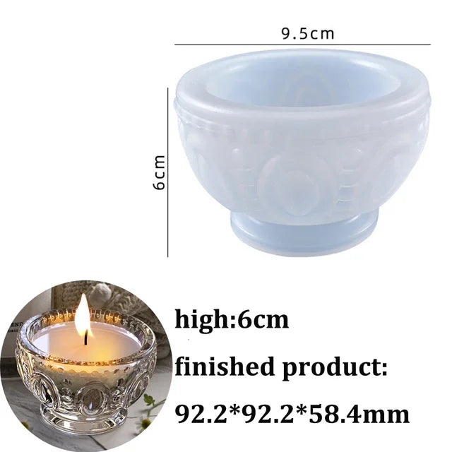 3D Lotus Candle Holder Silicone Mold for DIY Wax, Clay Epoxy Resin Craft