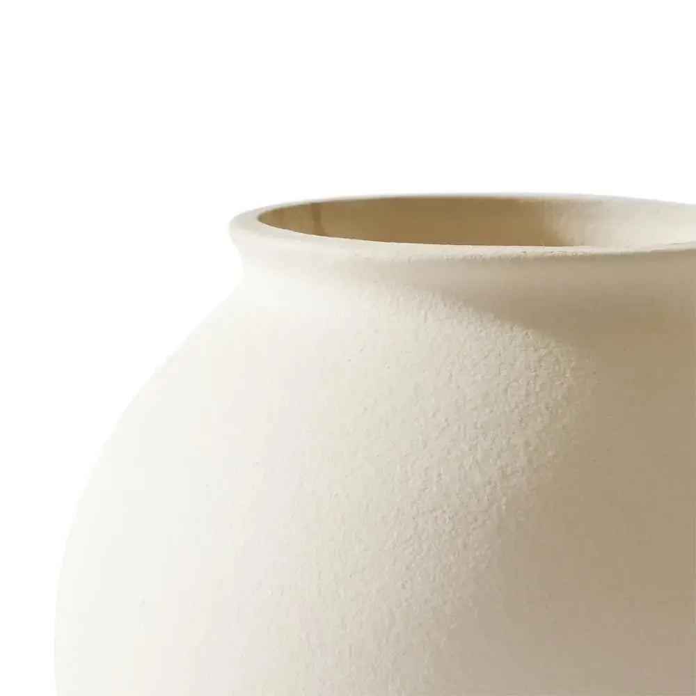 Matte Ceramic Vase Round Cream White